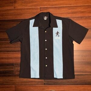 Elvis Graceland Button-Front Shirt Sleeve Shirt